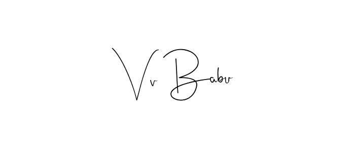 The best way (Andilay-7BmLP) to make a short signature is to pick only two or three words in your name. The name Vv Babu include a total of six letters. For converting this name. Vv Babu signature style 4 images and pictures png