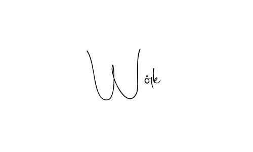 How to make Wölk signature? Andilay-7BmLP is a professional autograph style. Create handwritten signature for Wölk name. Wölk signature style 4 images and pictures png