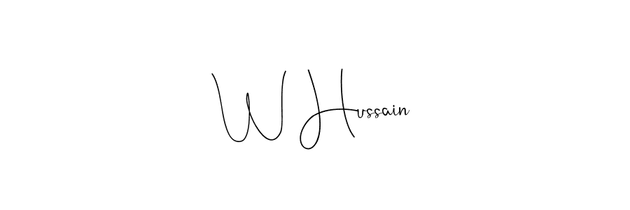 if you are searching for the best signature style for your name W Hussain. so please give up your signature search. here we have designed multiple signature styles  using Andilay-7BmLP. W Hussain signature style 4 images and pictures png