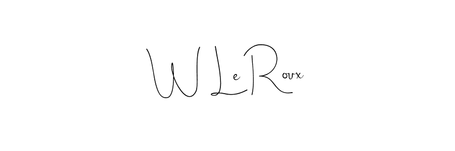 How to make W Le Roux signature? Andilay-7BmLP is a professional autograph style. Create handwritten signature for W Le Roux name. W Le Roux signature style 4 images and pictures png