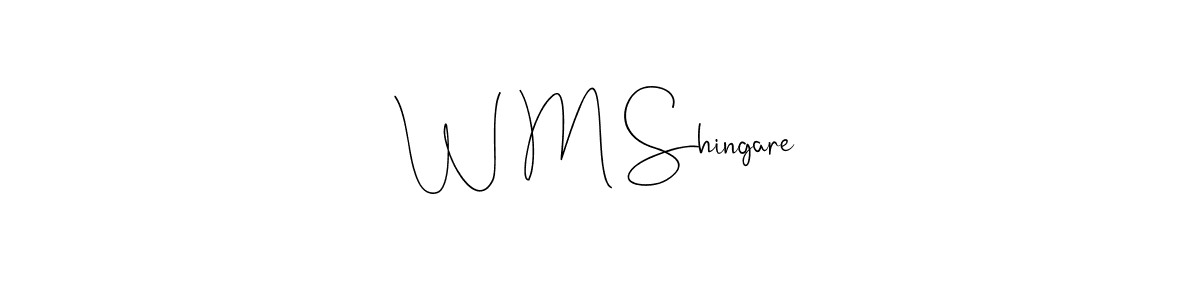 if you are searching for the best signature style for your name W M Shingare. so please give up your signature search. here we have designed multiple signature styles  using Andilay-7BmLP. W M Shingare signature style 4 images and pictures png