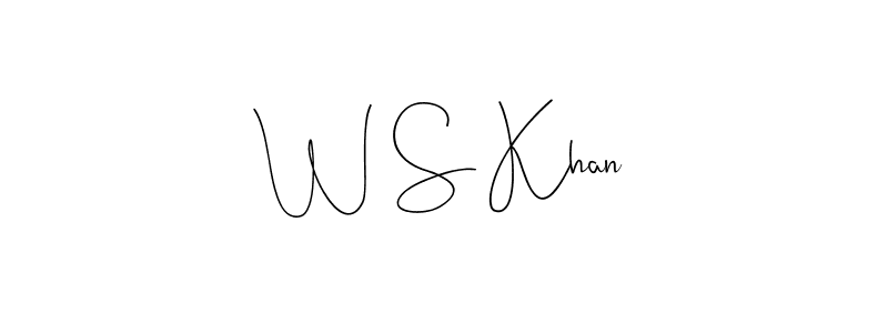 The best way (Andilay-7BmLP) to make a short signature is to pick only two or three words in your name. The name W S Khan include a total of six letters. For converting this name. W S Khan signature style 4 images and pictures png