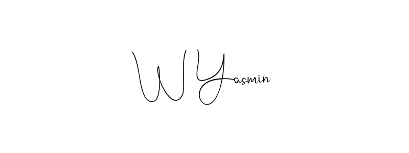 Also You can easily find your signature by using the search form. We will create W Yasmin name handwritten signature images for you free of cost using Andilay-7BmLP sign style. W Yasmin signature style 4 images and pictures png