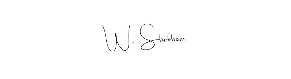 The best way (Andilay-7BmLP) to make a short signature is to pick only two or three words in your name. The name W.  Shubham include a total of six letters. For converting this name. W.  Shubham signature style 4 images and pictures png