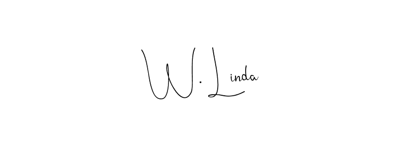 Make a beautiful signature design for name W. Linda. With this signature (Andilay-7BmLP) style, you can create a handwritten signature for free. W. Linda signature style 4 images and pictures png