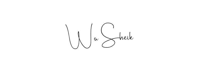 It looks lik you need a new signature style for name Wa Sheik. Design unique handwritten (Andilay-7BmLP) signature with our free signature maker in just a few clicks. Wa Sheik signature style 4 images and pictures png