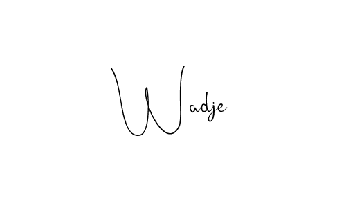 You should practise on your own different ways (Andilay-7BmLP) to write your name (Wadje) in signature. don't let someone else do it for you. Wadje signature style 4 images and pictures png