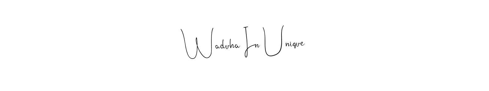 See photos of Waduha In Unique official signature by Spectra . Check more albums & portfolios. Read reviews & check more about Andilay-7BmLP font. Waduha In Unique signature style 4 images and pictures png