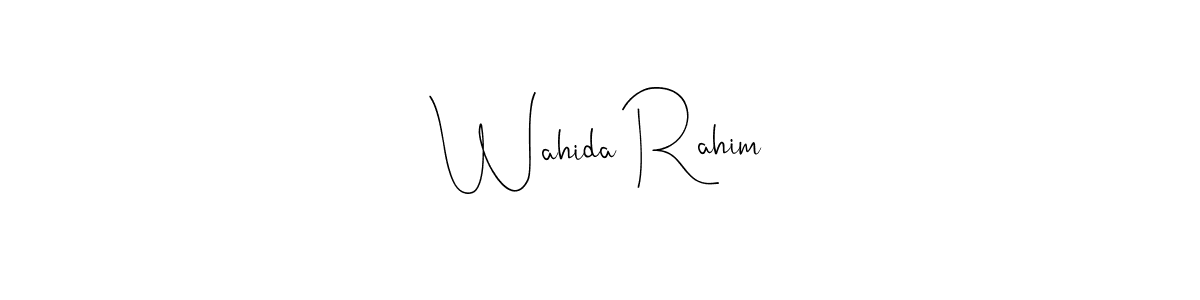 Also You can easily find your signature by using the search form. We will create Wahida Rahim name handwritten signature images for you free of cost using Andilay-7BmLP sign style. Wahida Rahim signature style 4 images and pictures png