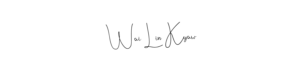 This is the best signature style for the Wai Lin Kyaw name. Also you like these signature font (Andilay-7BmLP). Mix name signature. Wai Lin Kyaw signature style 4 images and pictures png