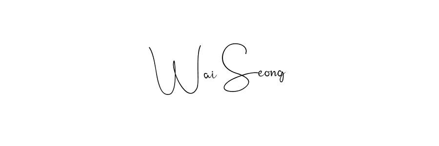How to make Wai Seong name signature. Use Andilay-7BmLP style for creating short signs online. This is the latest handwritten sign. Wai Seong signature style 4 images and pictures png