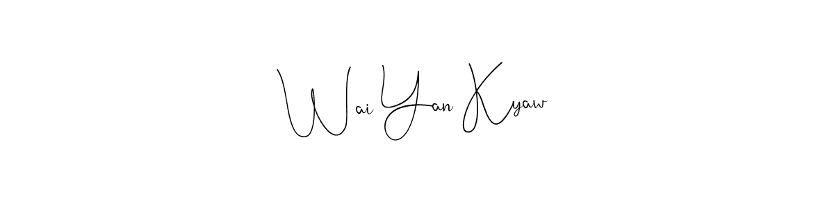 You can use this online signature creator to create a handwritten signature for the name Wai Yan Kyaw. This is the best online autograph maker. Wai Yan Kyaw signature style 4 images and pictures png
