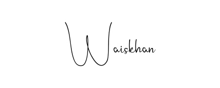 Also You can easily find your signature by using the search form. We will create Waiskhan name handwritten signature images for you free of cost using Andilay-7BmLP sign style. Waiskhan signature style 4 images and pictures png