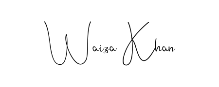Style your name Waiza Khan with confidence using Andilay-7BmLP signature design. Simple, elegant, and ready for immediate document use. Waiza Khan signature style 4 images and pictures png