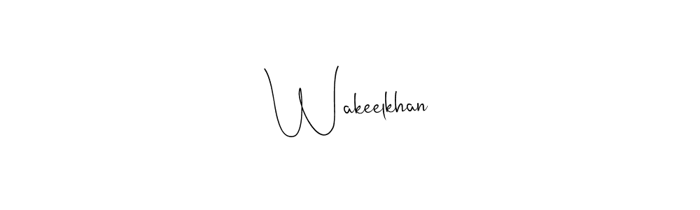 How to make Wakeelkhan name signature. Use Andilay-7BmLP style for creating short signs online. This is the latest handwritten sign. Wakeelkhan signature style 4 images and pictures png