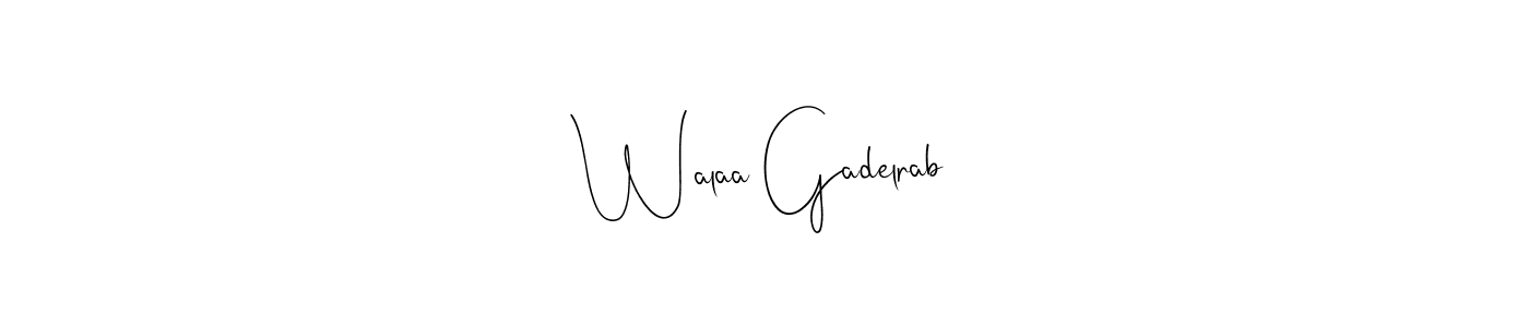 Make a beautiful signature design for name Walaa Gadelrab. With this signature (Andilay-7BmLP) style, you can create a handwritten signature for free. Walaa Gadelrab signature style 4 images and pictures png