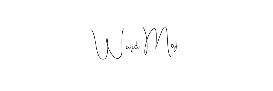 How to make Walid Maj name signature. Use Andilay-7BmLP style for creating short signs online. This is the latest handwritten sign. Walid Maj signature style 4 images and pictures png