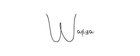 Looking for an artistic signature for Waliza? The Andilay-7BmLP calligraphy style gives a sophisticated flow suitable for business cards and emails. Waliza signature style 4 images and pictures png