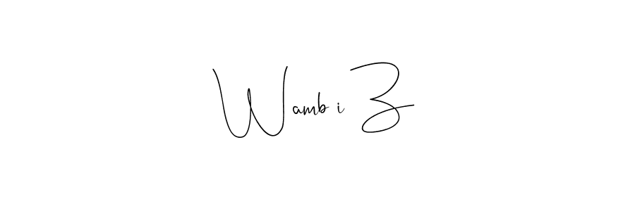 The best way (Andilay-7BmLP) to make a short signature is to pick only two or three words in your name. The name Wambũi Z include a total of six letters. For converting this name. Wambũi Z signature style 4 images and pictures png