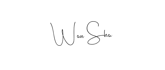 Use a signature maker to create a handwritten signature online. With this signature software, you can design (Andilay-7BmLP) your own signature for name Wan Sha. Wan Sha signature style 4 images and pictures png