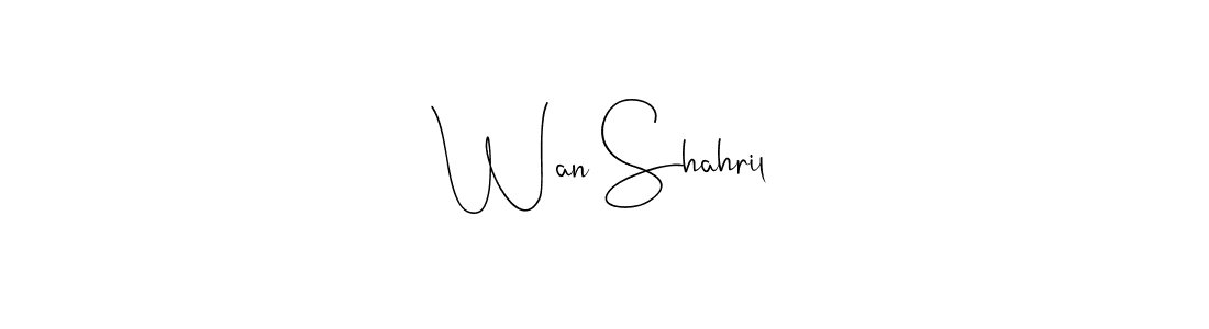 How to make Wan Shahril signature? Andilay-7BmLP is a professional autograph style. Create handwritten signature for Wan Shahril name. Wan Shahril signature style 4 images and pictures png