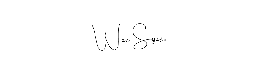 Design your own signature with our free online signature maker. With this signature software, you can create a handwritten (Andilay-7BmLP) signature for name Wan Syafia. Wan Syafia signature style 4 images and pictures png