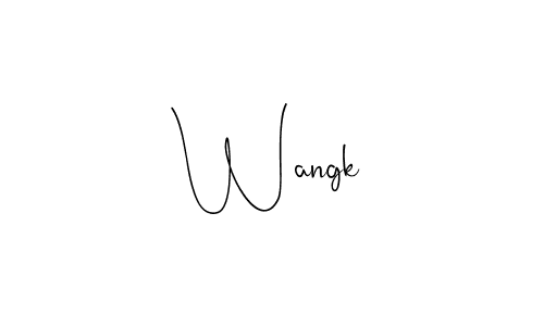 Make a beautiful signature design for name Wangk. With this signature (Andilay-7BmLP) style, you can create a handwritten signature for free. Wangk signature style 4 images and pictures png