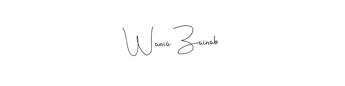 Use a signature maker to create a handwritten signature online. With this signature software, you can design (Andilay-7BmLP) your own signature for name Wania Zainab. Wania Zainab signature style 4 images and pictures png