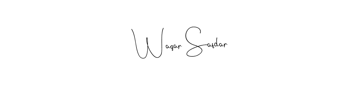 Create a beautiful signature design for name Waqar Safdar. With this signature (Andilay-7BmLP) fonts, you can make a handwritten signature for free. Waqar Safdar signature style 4 images and pictures png