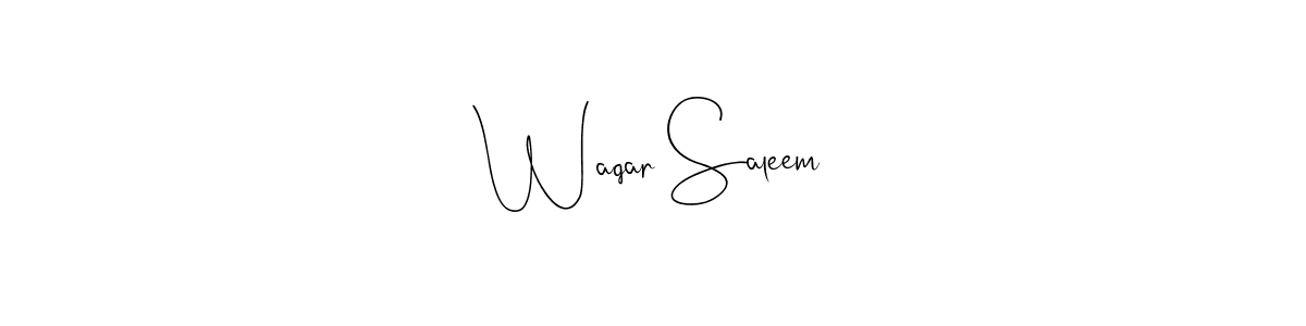 if you are searching for the best signature style for your name Waqar Saleem. so please give up your signature search. here we have designed multiple signature styles  using Andilay-7BmLP. Waqar Saleem signature style 4 images and pictures png