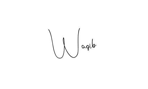 Make a beautiful signature design for name Waqib. With this signature (Andilay-7BmLP) style, you can create a handwritten signature for free. Waqib signature style 4 images and pictures png