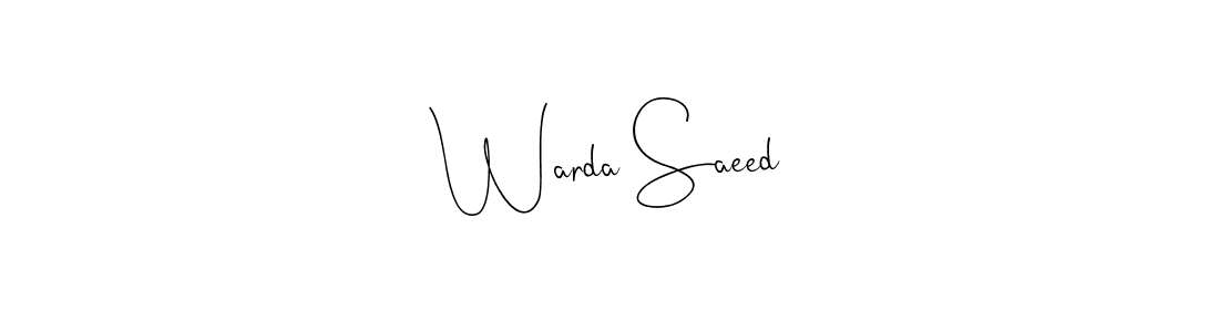 The best way (Andilay-7BmLP) to make a short signature is to pick only two or three words in your name. The name Warda Saeed include a total of six letters. For converting this name. Warda Saeed signature style 4 images and pictures png