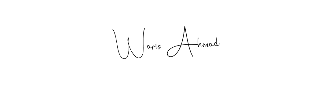 You should practise on your own different ways (Andilay-7BmLP) to write your name (Waris Ahmad) in signature. don't let someone else do it for you. Waris Ahmad signature style 4 images and pictures png