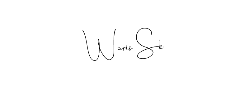Andilay-7BmLP is a professional signature style that is perfect for those who want to add a touch of class to their signature. It is also a great choice for those who want to make their signature more unique. Get Waris Sk name to fancy signature for free. Waris Sk signature style 4 images and pictures png
