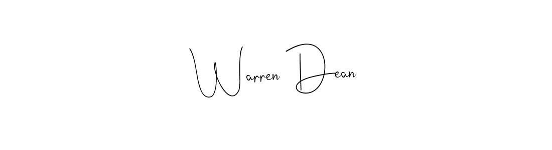 Make a beautiful signature design for name Warren Dean. With this signature (Andilay-7BmLP) style, you can create a handwritten signature for free. Warren Dean signature style 4 images and pictures png