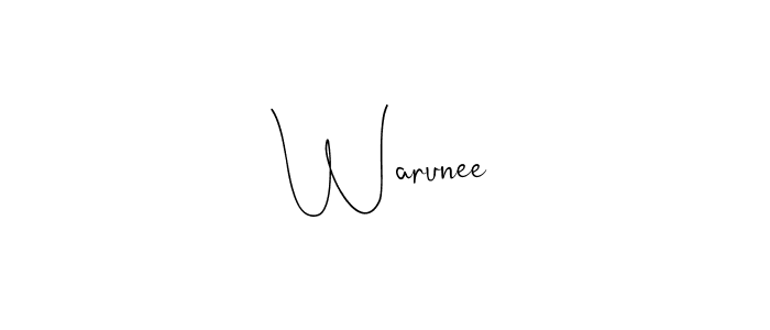 Use a signature maker to create a handwritten signature online. With this signature software, you can design (Andilay-7BmLP) your own signature for name Warunee. Warunee signature style 4 images and pictures png