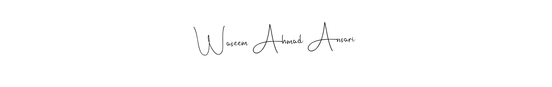 Create a beautiful signature design for name Waseem Ahmad Ansari. With this signature (Andilay-7BmLP) fonts, you can make a handwritten signature for free. Waseem Ahmad Ansari signature style 4 images and pictures png