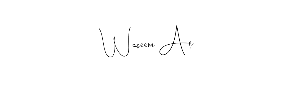 if you are searching for the best signature style for your name Waseem Ali. so please give up your signature search. here we have designed multiple signature styles  using Andilay-7BmLP. Waseem Ali signature style 4 images and pictures png