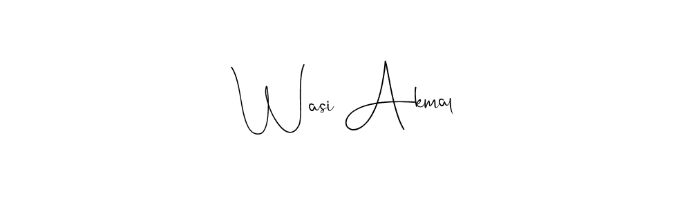 Create a beautiful signature design for name Wasi Akmal. With this signature (Andilay-7BmLP) fonts, you can make a handwritten signature for free. Wasi Akmal signature style 4 images and pictures png