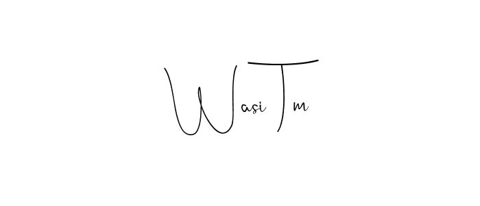 Also You can easily find your signature by using the search form. We will create Wasi Tm name handwritten signature images for you free of cost using Andilay-7BmLP sign style. Wasi Tm signature style 4 images and pictures png