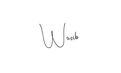 Make a beautiful signature design for name Wasib. With this signature (Andilay-7BmLP) style, you can create a handwritten signature for free. Wasib signature style 4 images and pictures png