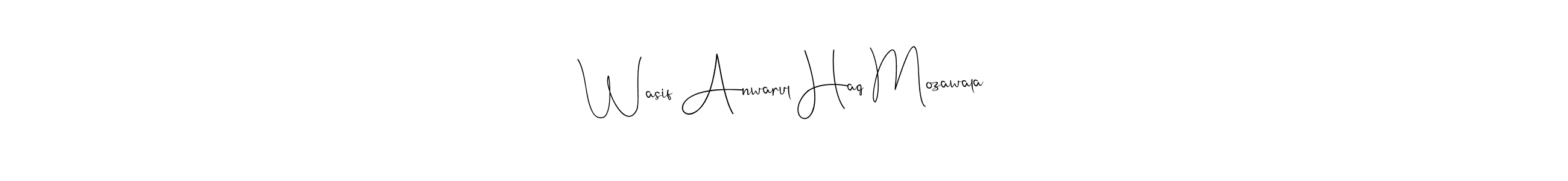 Andilay-7BmLP is a professional signature style that is perfect for those who want to add a touch of class to their signature. It is also a great choice for those who want to make their signature more unique. Get Wasif Anwarul Haq Mozawala name to fancy signature for free. Wasif Anwarul Haq Mozawala signature style 4 images and pictures png