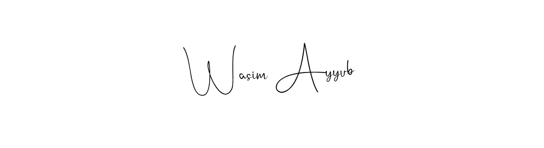 if you are searching for the best signature style for your name Wasim Ayyub. so please give up your signature search. here we have designed multiple signature styles  using Andilay-7BmLP. Wasim Ayyub signature style 4 images and pictures png