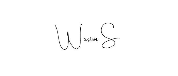 How to make Wasim S signature? Andilay-7BmLP is a professional autograph style. Create handwritten signature for Wasim S name. Wasim S signature style 4 images and pictures png