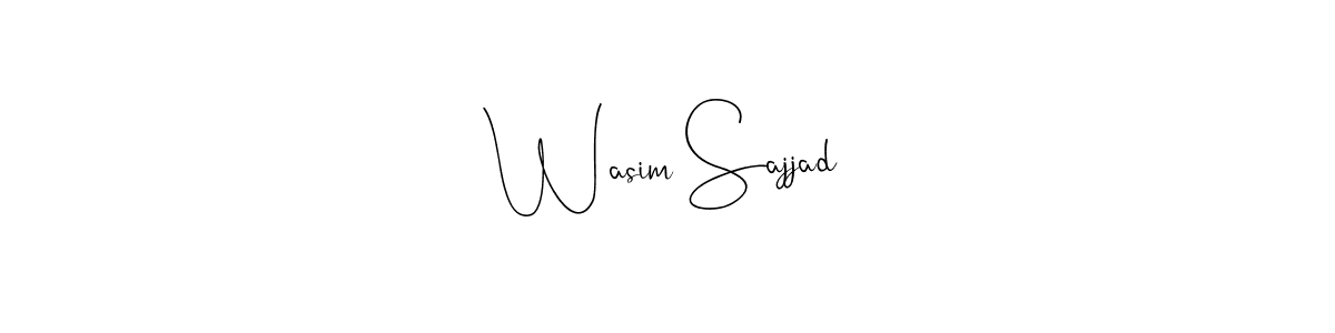 How to make Wasim Sajjad name signature. Use Andilay-7BmLP style for creating short signs online. This is the latest handwritten sign. Wasim Sajjad signature style 4 images and pictures png