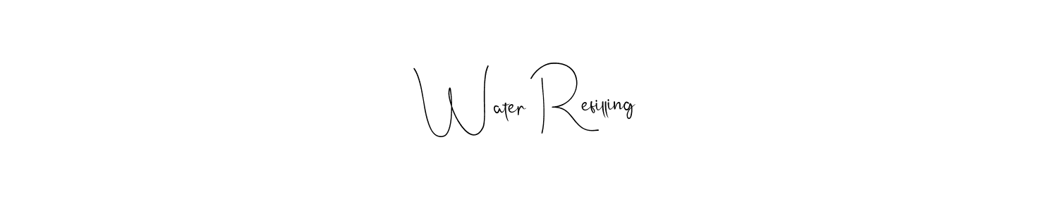 This is the best signature style for the Water Refilling name. Also you like these signature font (Andilay-7BmLP). Mix name signature. Water Refilling signature style 4 images and pictures png