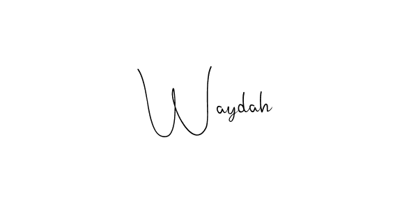 Use a signature maker to create a handwritten signature online. With this signature software, you can design (Andilay-7BmLP) your own signature for name Waydah. Waydah signature style 4 images and pictures png