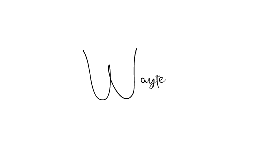 Make a beautiful signature design for name Wayte. With this signature (Andilay-7BmLP) style, you can create a handwritten signature for free. Wayte signature style 4 images and pictures png