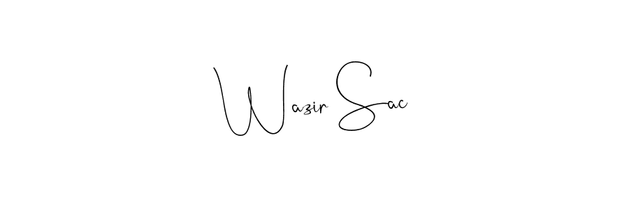 Use a signature maker to create a handwritten signature online. With this signature software, you can design (Andilay-7BmLP) your own signature for name Wazir Sac. Wazir Sac signature style 4 images and pictures png