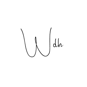 How to make Wdh name signature. Use Andilay-7BmLP style for creating short signs online. This is the latest handwritten sign. Wdh signature style 4 images and pictures png